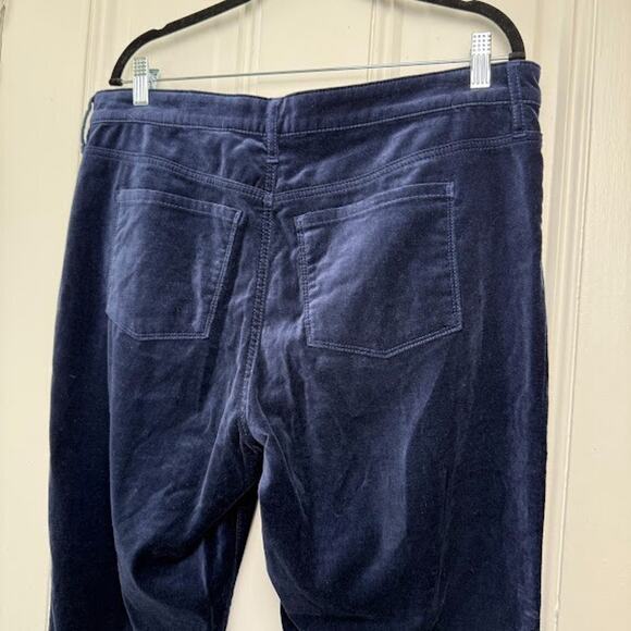Well Worn Dark Blue Velour Pants Womens 14 Tapered Velvet Preppy Fall Winter - Picture 7 of 9
